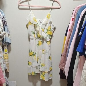 Lemon Print Ruffle Dress